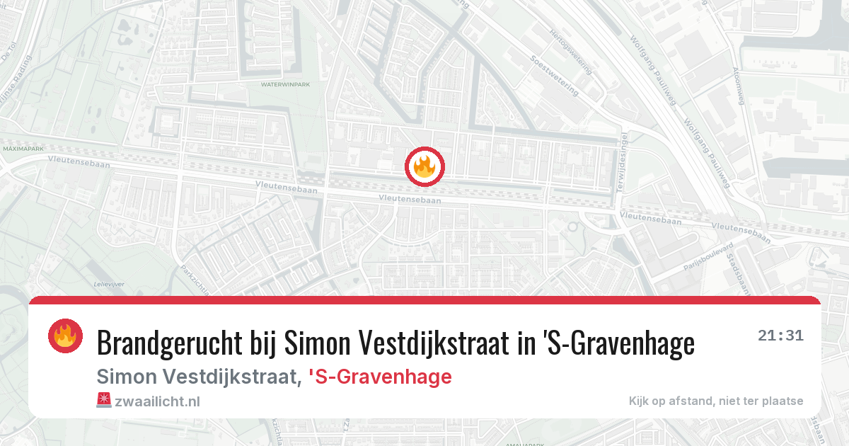 Brandgerucht bij Simon Vestdijkstraat in 'S-Gravenhage — 2 apr 2026