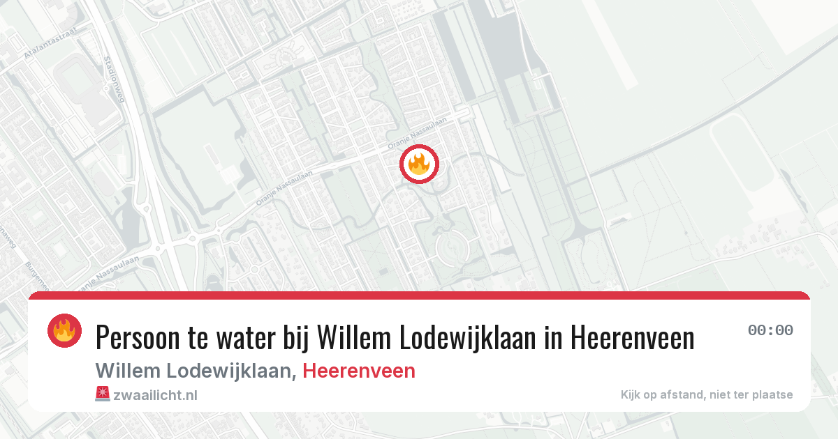 Persoon te water bij Willem Lodewijklaan in Heerenveen — 6 mrt 2026