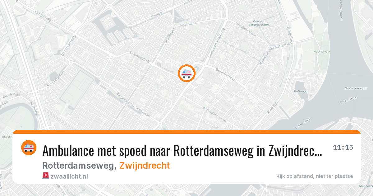 Ambulance met spoed naar Rotterdamseweg in Zwijndrecht — 12 aug 2026