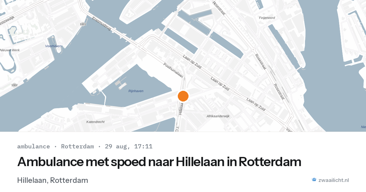 Ambulance met spoed naar Hillelaan in Rotterdam — 29 aug 2026