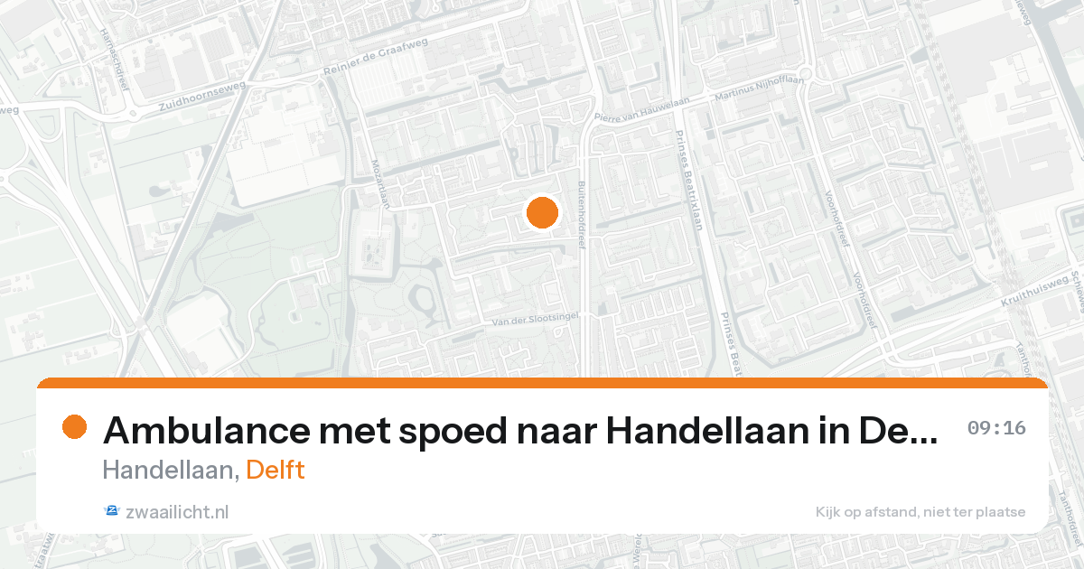 Ambulance met spoed naar Handellaan in Delft — 21 aug 2026