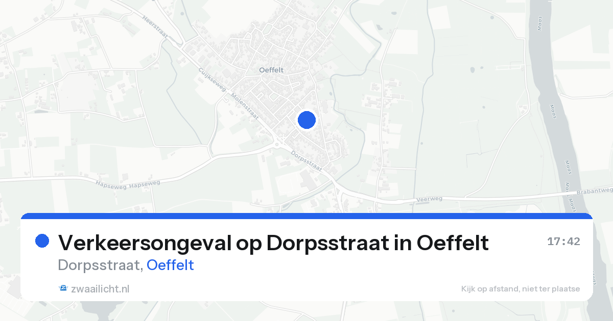 Verkeersongeval op Dorpsstraat in Oeffelt — 13 aug 2026