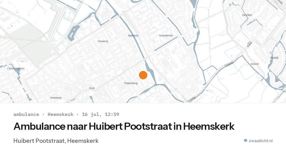 Ambulance naar Huibert Pootstraat in Heemskerk — 16 jul 2026