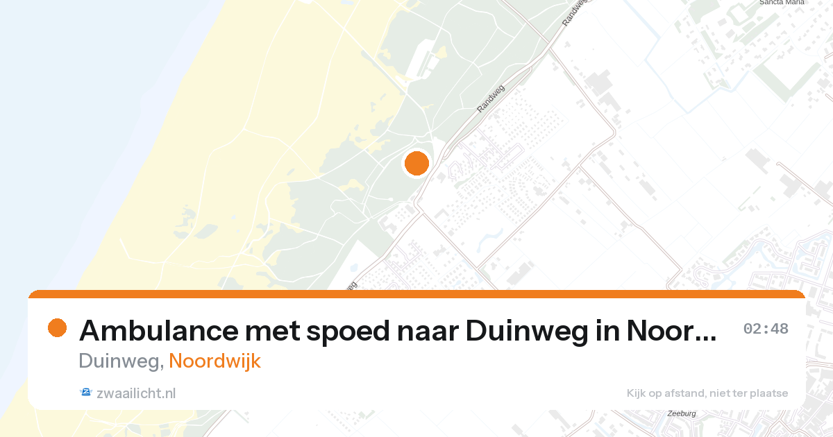 Ambulance met spoed naar Duinweg in Noordwijk — 24 jul 2026