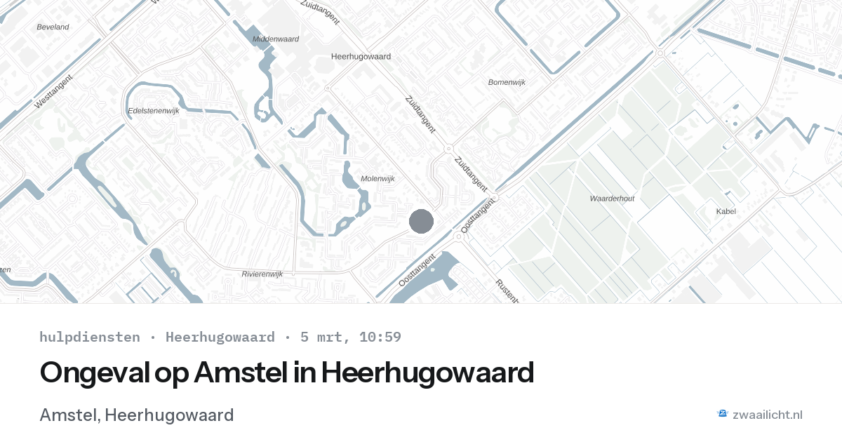 Ongeval op Amstel in Heerhugowaard — 5 mrt 2026