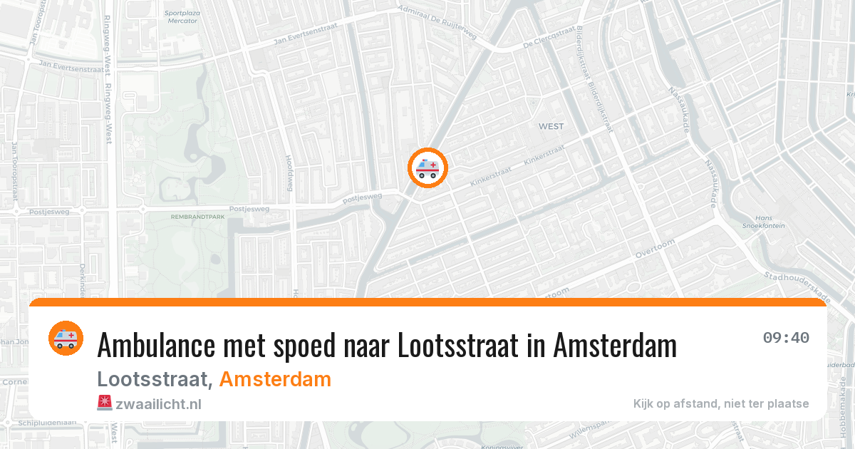 Ambulance met spoed naar Lootsstraat in Amsterdam — 13 aug 2026