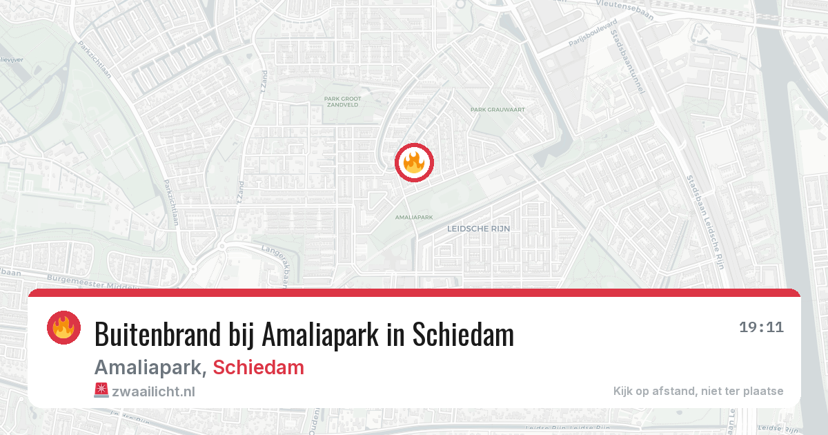 Buitenbrand bij Amaliapark in Schiedam — 16 jul 2026