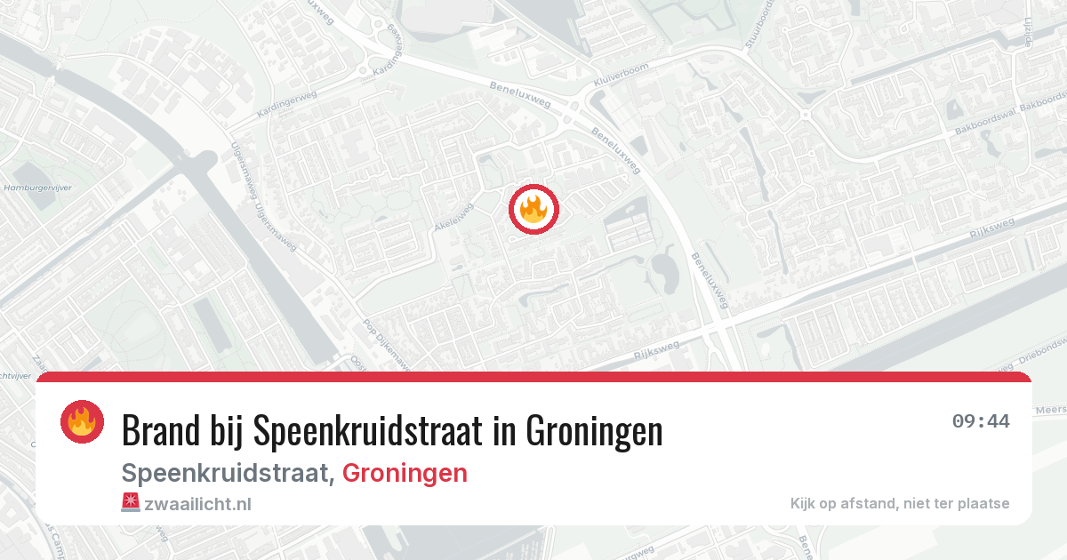 Brand bij Speenkruidstraat in Groningen — 9 aug 2026