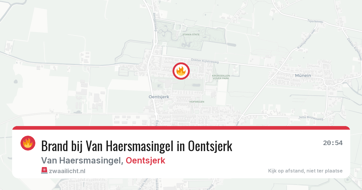 Brand bij Van Haersmasingel in Oentsjerk — 12 apr 2026