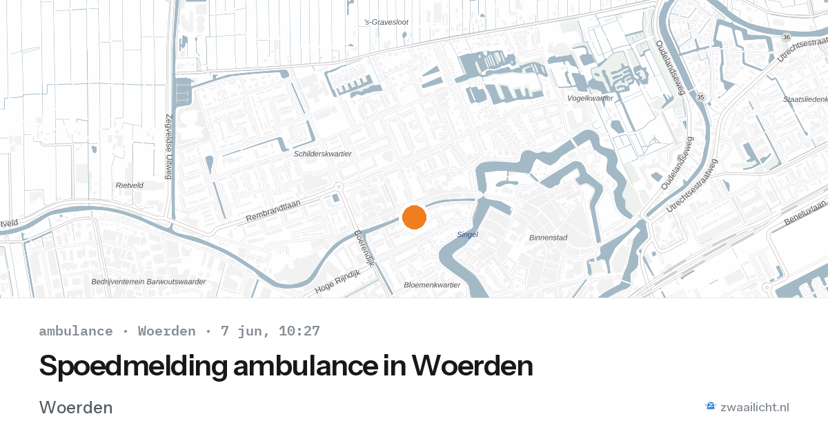 Spoedmelding ambulance in Woerden — 7 jun 2026