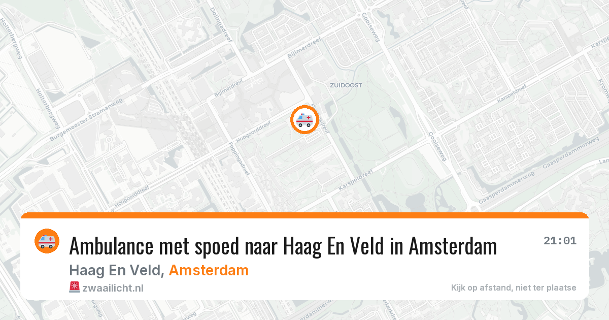 Ambulance met spoed naar Haag En Veld in Amsterdam — 10 apr 2026