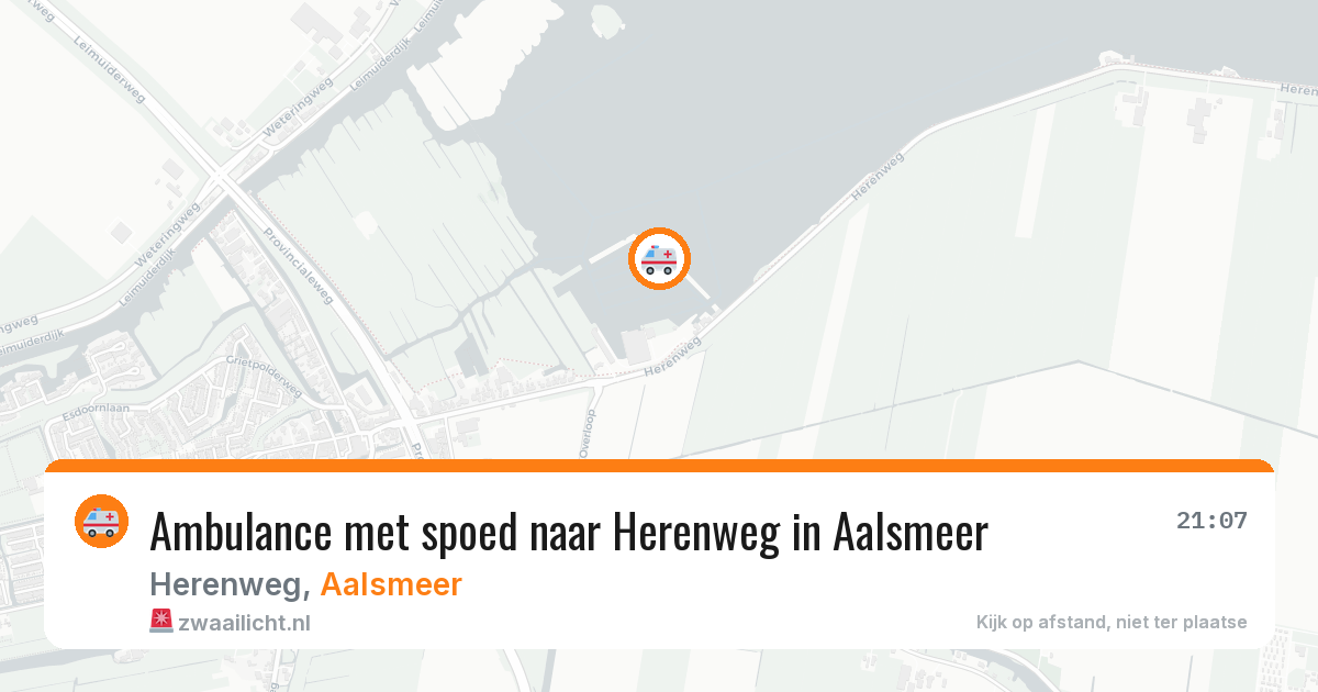 Ambulance met spoed naar Herenweg in Aalsmeer — 10 aug 2026