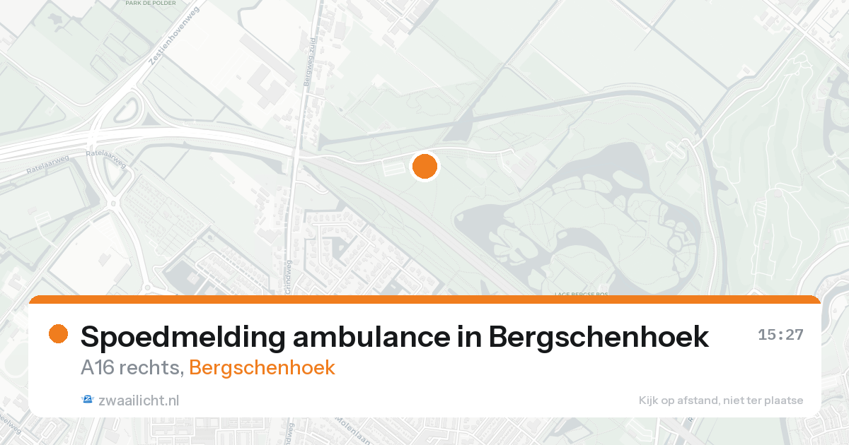 Spoedmelding ambulance in Bergschenhoek — 20 aug 2026
