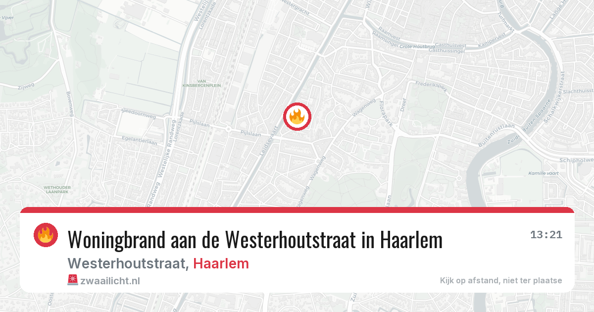 Woningbrand aan de Westerhoutstraat in Haarlem — 20 apr 2026