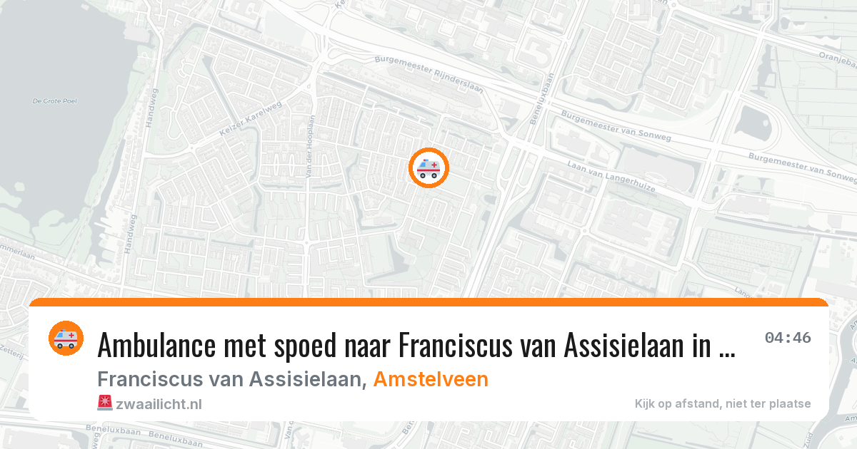 Ambulance met spoed naar Franciscus van Assisielaan in Amstelveen — 18 mei 2026