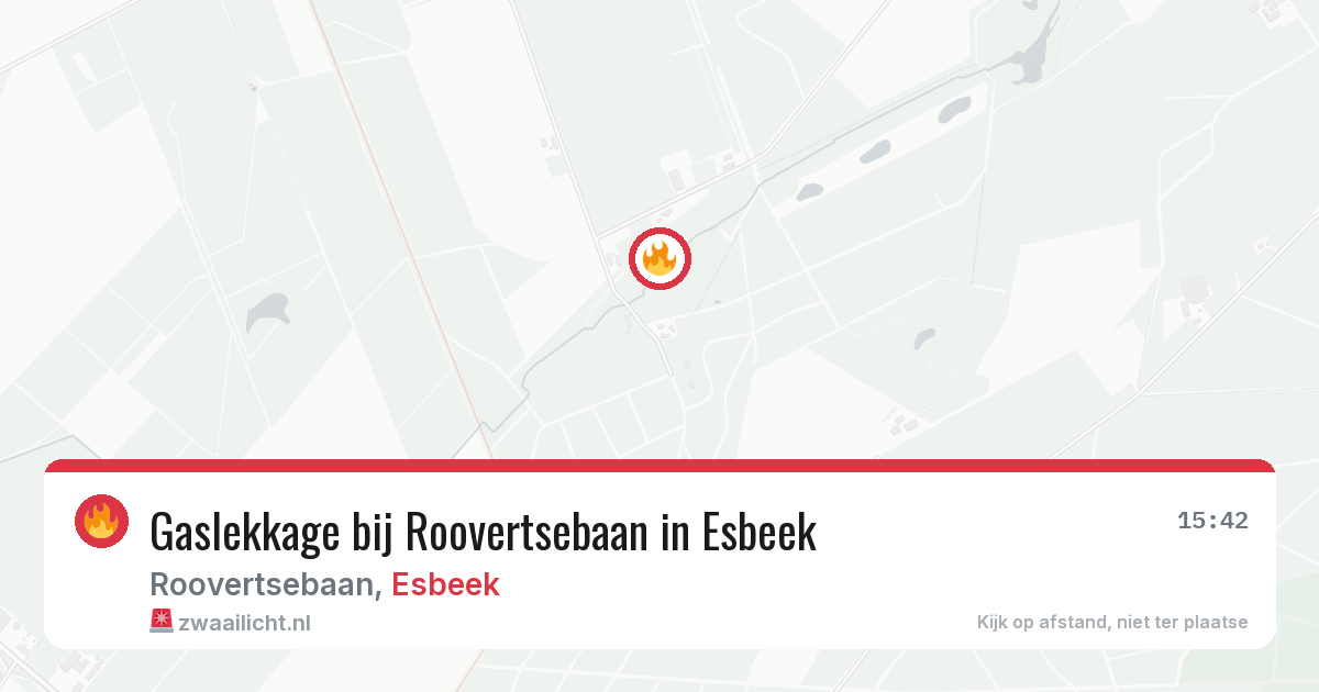Gaslekkage bij Roovertsebaan in Esbeek — 23 feb 2026