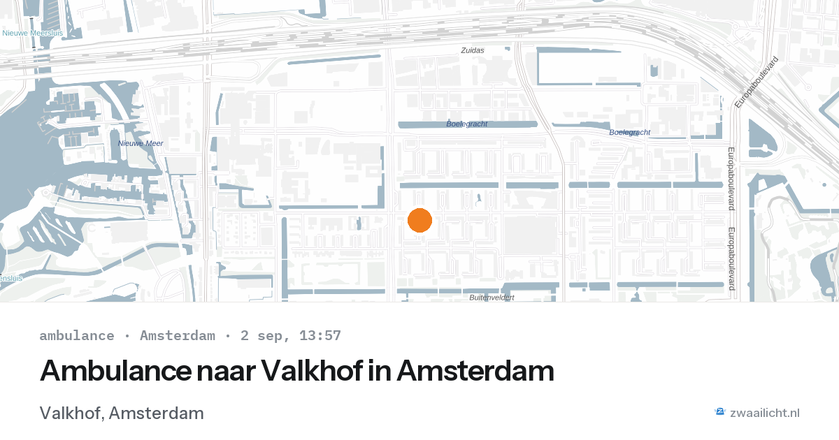 Ambulance naar Valkhof in Amsterdam — 2 sep 2026