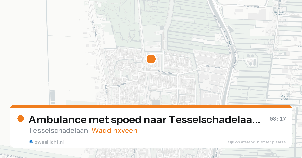 Ambulance met spoed naar Tesselschadelaan in Waddinxveen — 24 aug 2026