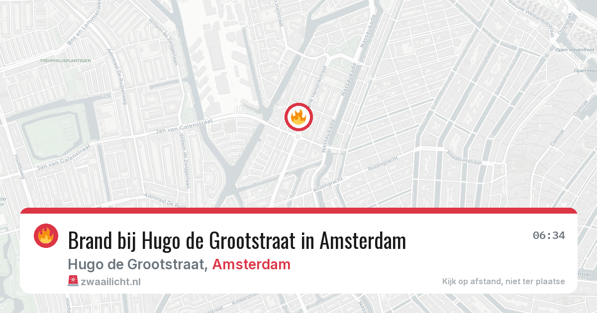 Brand bij Hugo de Grootstraat in Amsterdam — 27 apr 2026