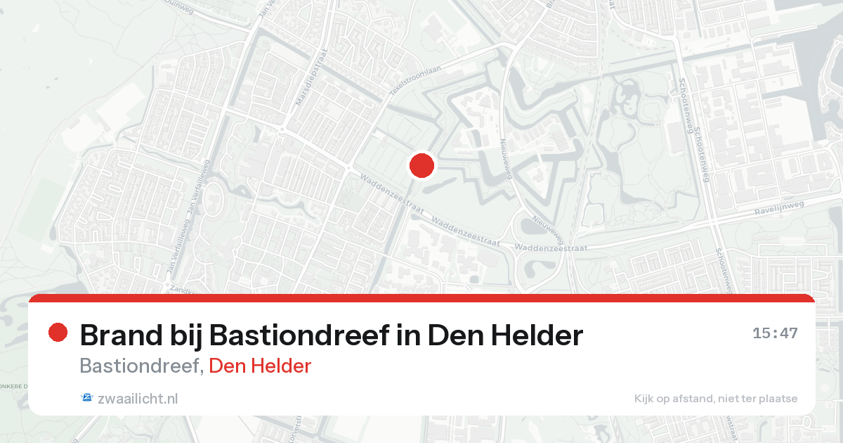 Brand bij Bastiondreef in Den Helder — 18 aug 2026