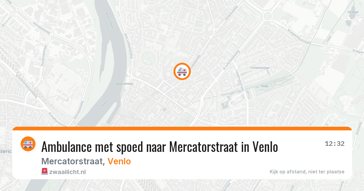 Ambulance met spoed naar Mercatorstraat in Venlo — 8 aug 2026