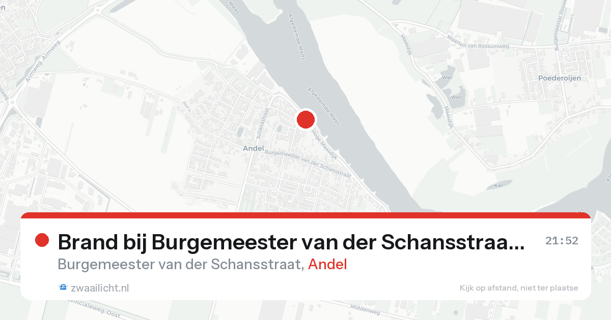 Brand bij Burgemeester van der Schansstraat in Andel — 15 aug 2026