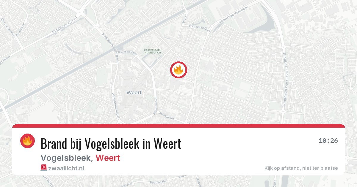 Brand bij Vogelsbleek in Weert — 6 mei 2026