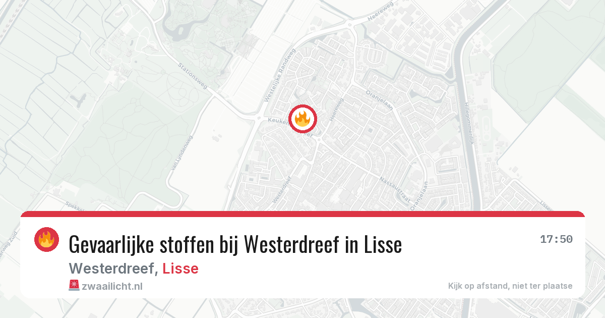 Gevaarlijke stoffen bij Westerdreef in Lisse — 27 jun 2026