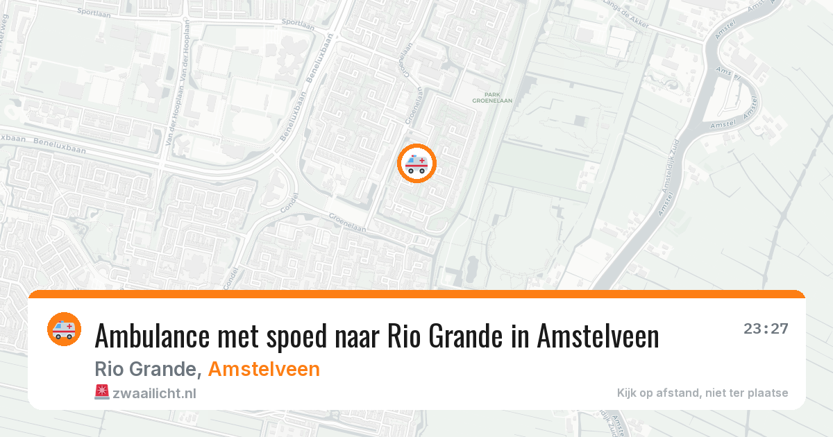 Ambulance met spoed naar Rio Grande in Amstelveen — 16 jul 2026