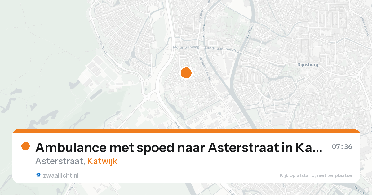 Ambulance met spoed naar Asterstraat in Katwijk — 16 aug 2026