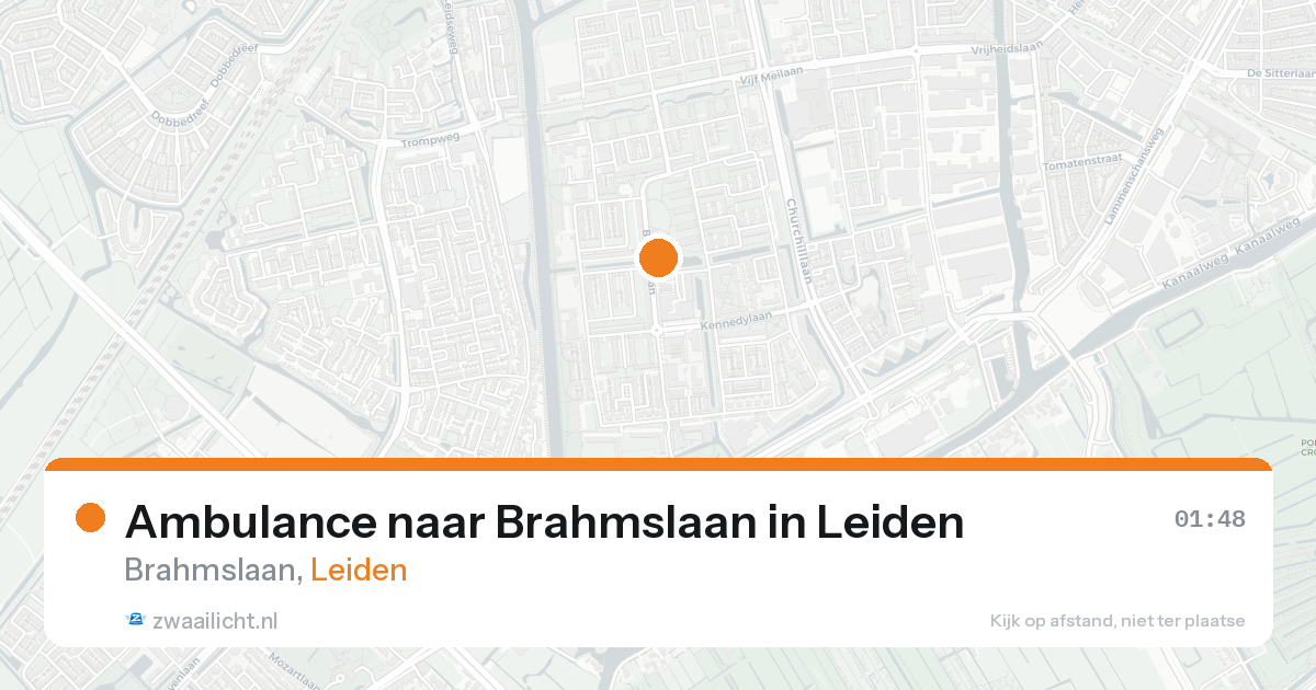 Ambulance naar Brahmslaan in Leiden — 15 aug 2026