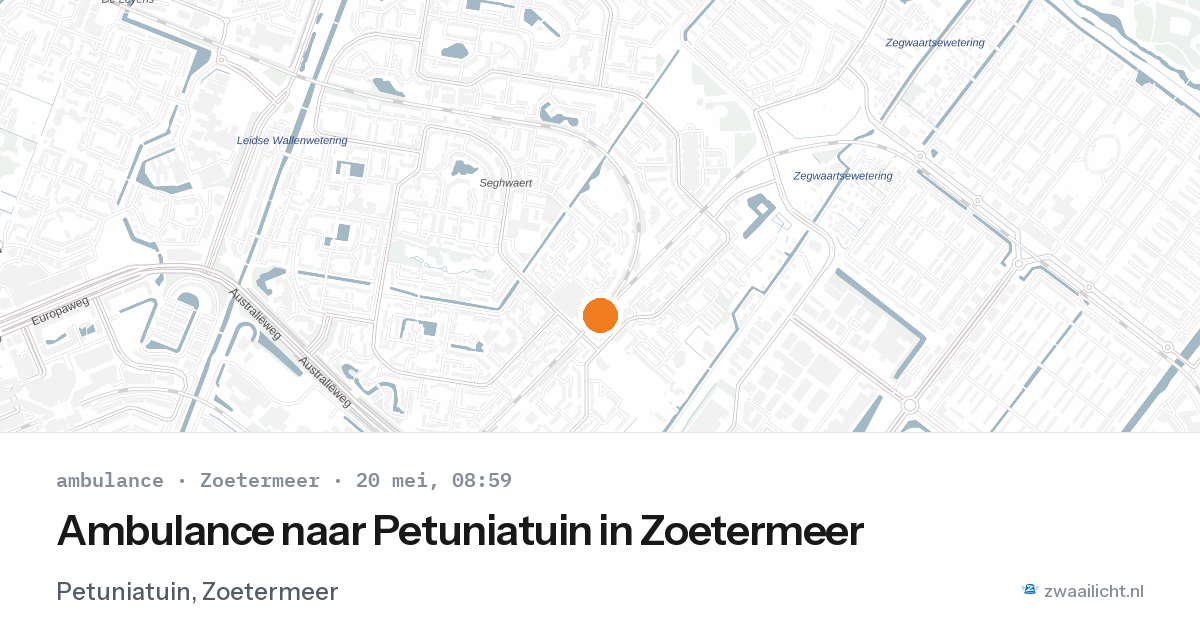 Ambulance naar Petuniatuin in Zoetermeer — 20 mei 2026