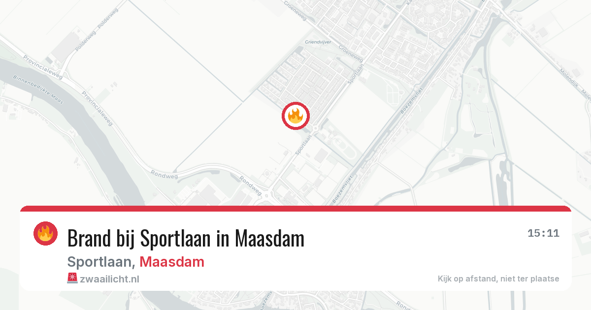 Brand bij Sportlaan in Maasdam — 29 jul 2026