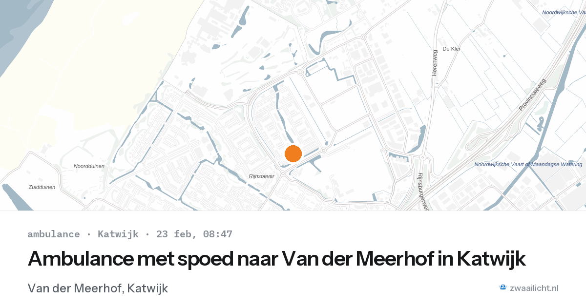 Ambulance met spoed naar Van der Meerhof in Katwijk — 23 feb 2026