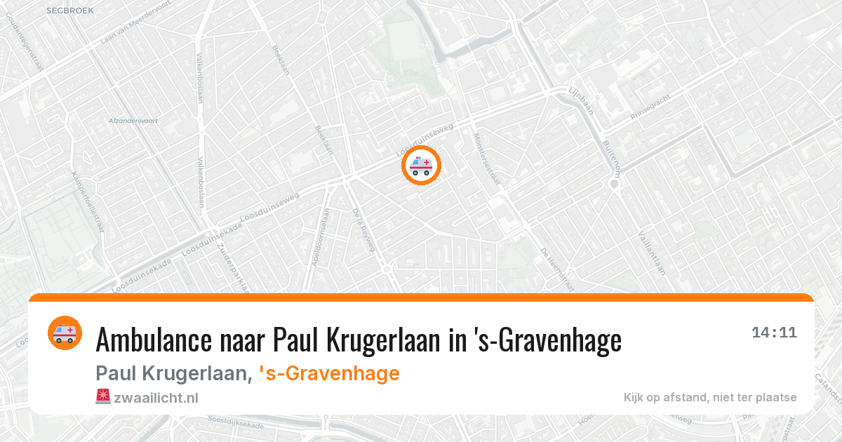 Ambulance naar Paul Krugerlaan in 's-Gravenhage — 10 aug 2026