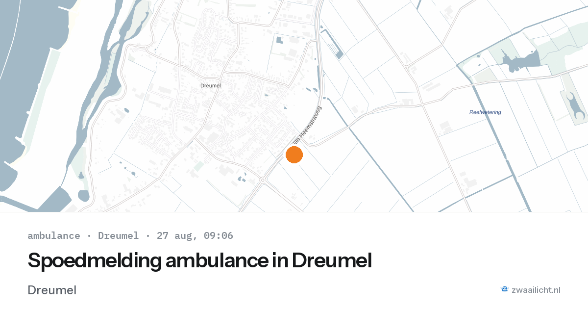 Spoedmelding ambulance in Dreumel — 27 aug 2026