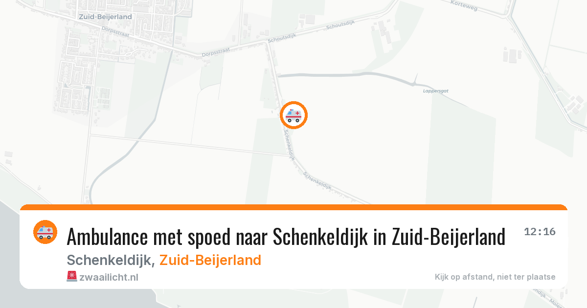 Ambulance met spoed naar Schenkeldijk in Zuid-Beijerland — 4 apr 2026
