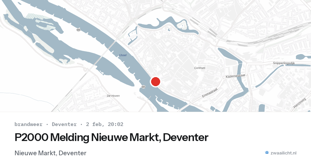 P2000 Melding Nieuwe Markt, Deventer — 2 feb 2026