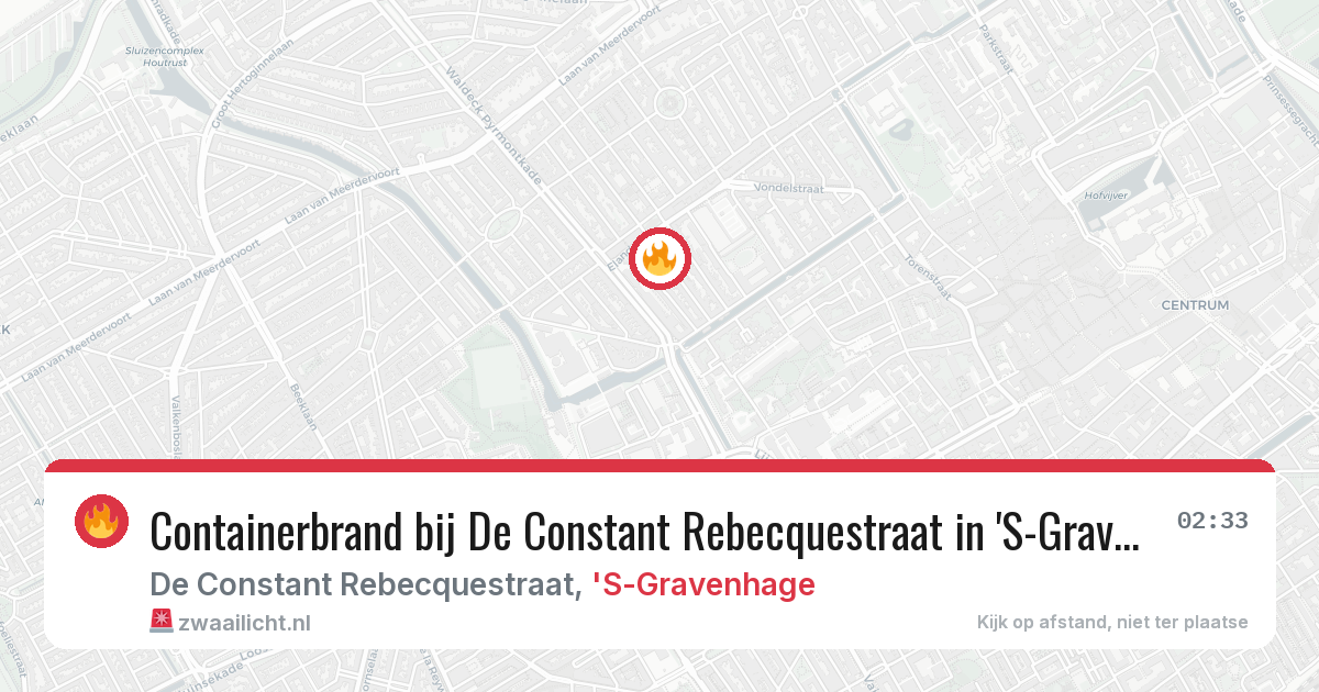 Containerbrand bij De Constant Rebecquestraat in 'S-Gravenhage — 22 jun 2026