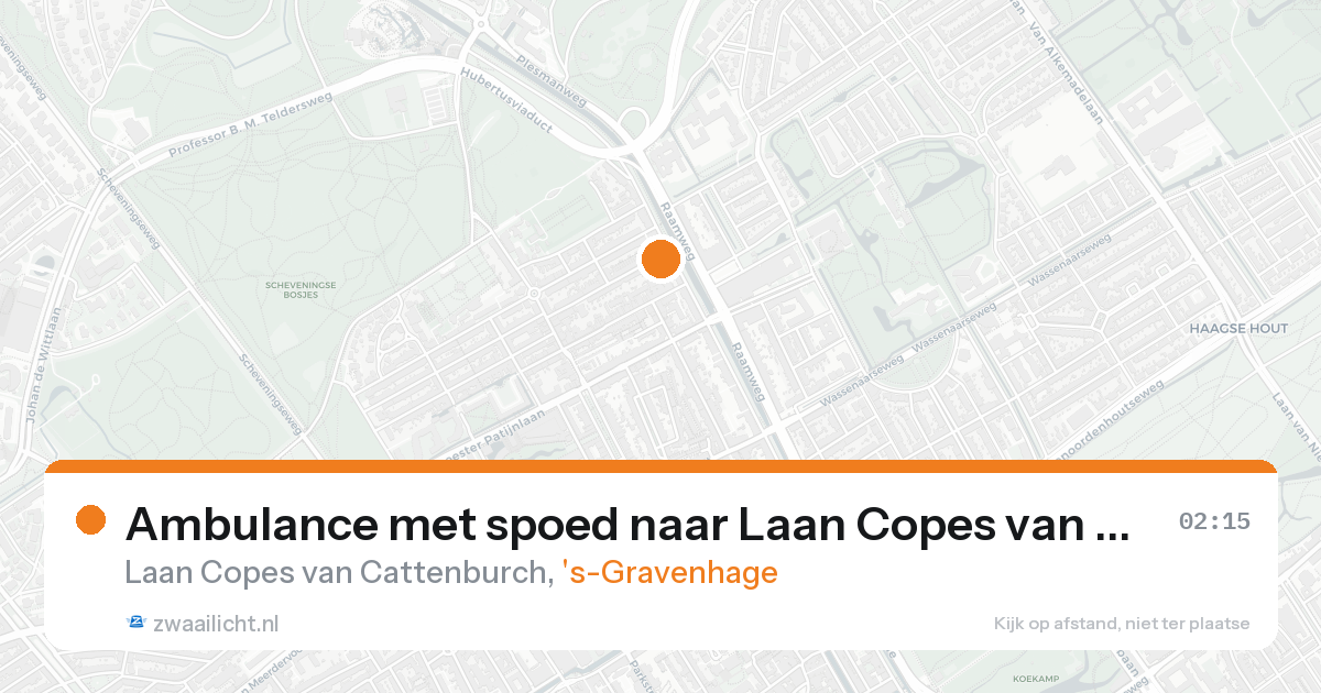 Ambulance met spoed naar Laan Copes van Cattenburch in 's-Gravenhage — 16 aug 2026