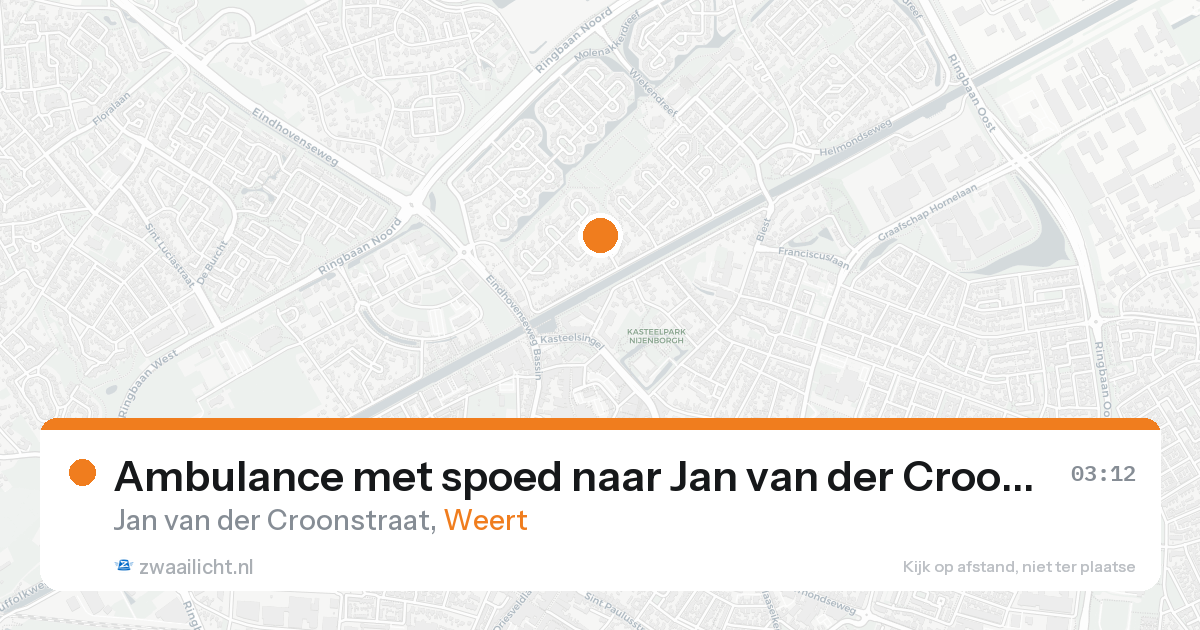 Ambulance met spoed naar Jan van der Croonstraat in Weert — 18 aug 2026