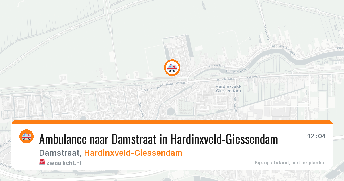 Ambulance naar Damstraat in Hardinxveld-Giessendam — 6 apr 2026