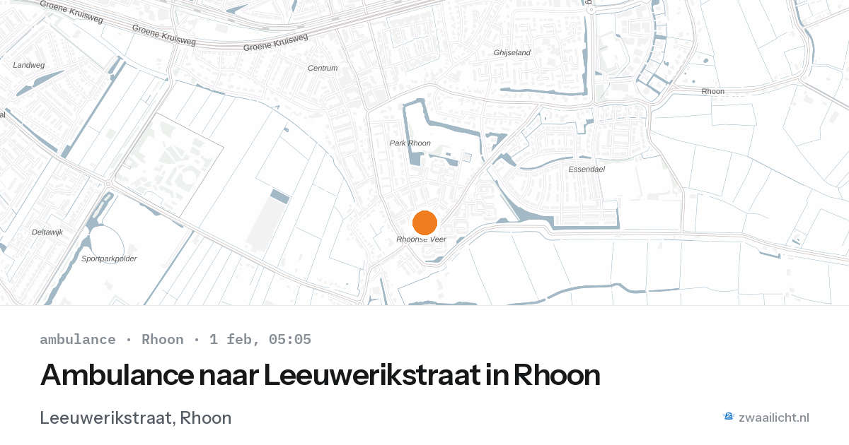 Ambulance naar Leeuwerikstraat in Rhoon — 1 feb 2026