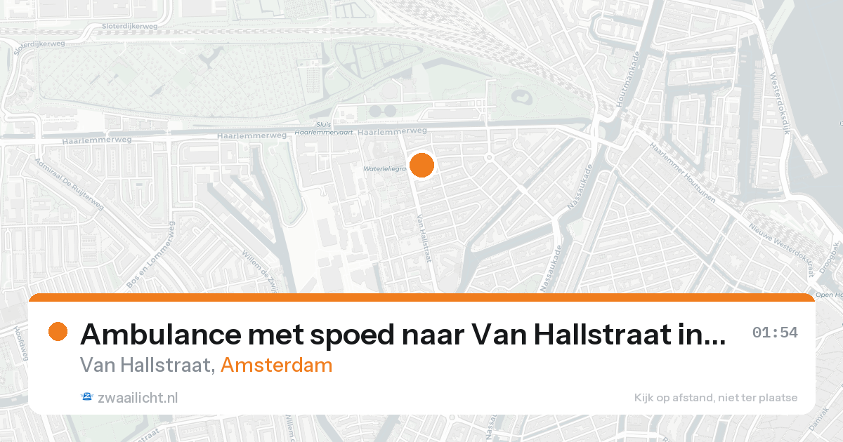 Ambulance met spoed naar Van Hallstraat in Amsterdam — 17 aug 2026