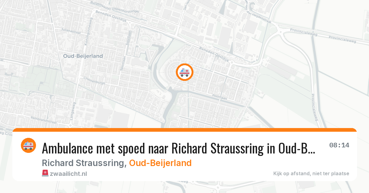 Ambulance met spoed naar Richard Straussring in Oud-Beijerland — 30 jul 2026