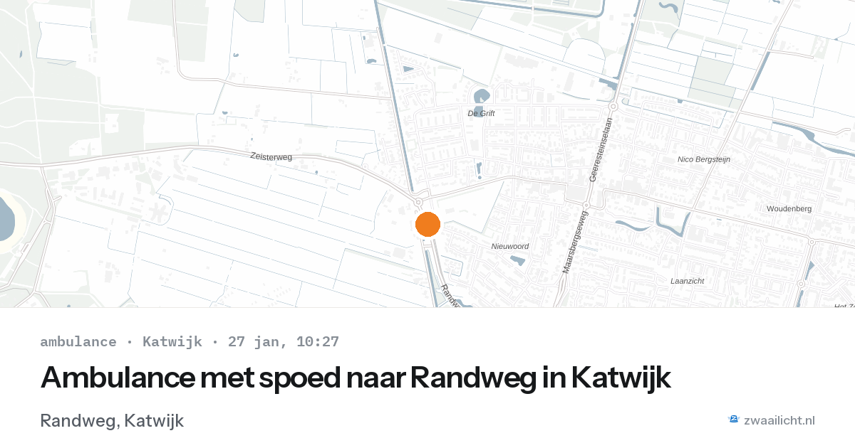 Ambulance met spoed naar Randweg in Katwijk — 27 jan 2026
