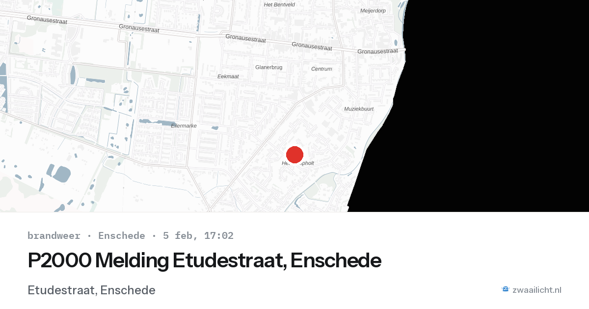 P2000 Melding Etudestraat, Enschede — 5 feb 2026