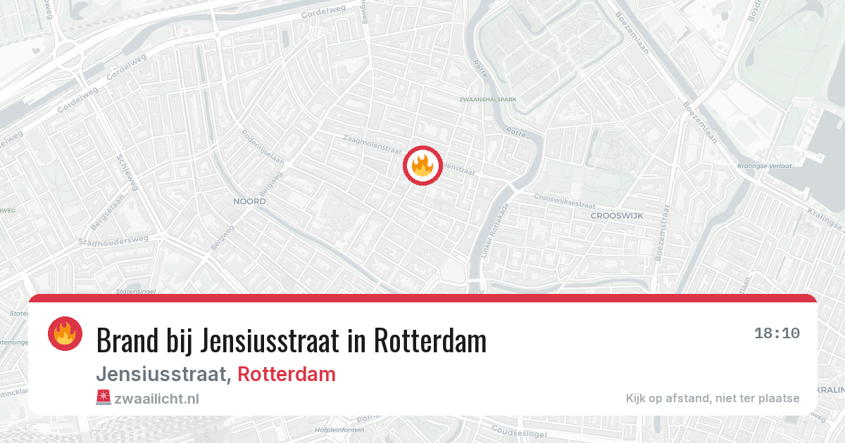 Brand bij Jensiusstraat in Rotterdam — 11 aug 2026