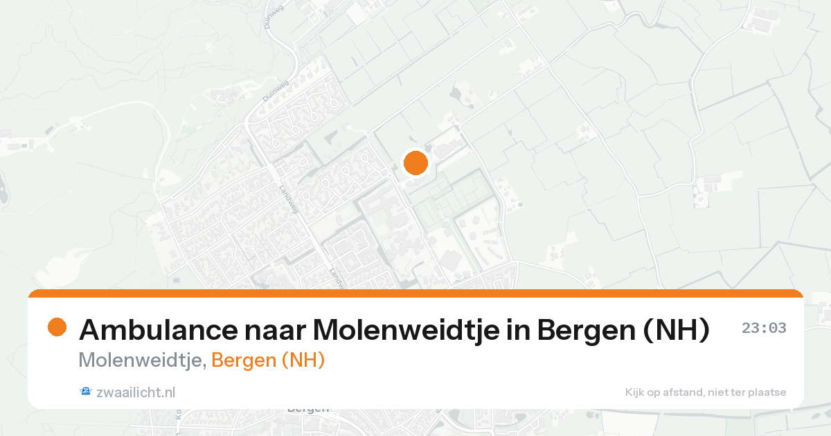 Ambulance naar Molenweidtje in Bergen (NH) — 20 aug 2026