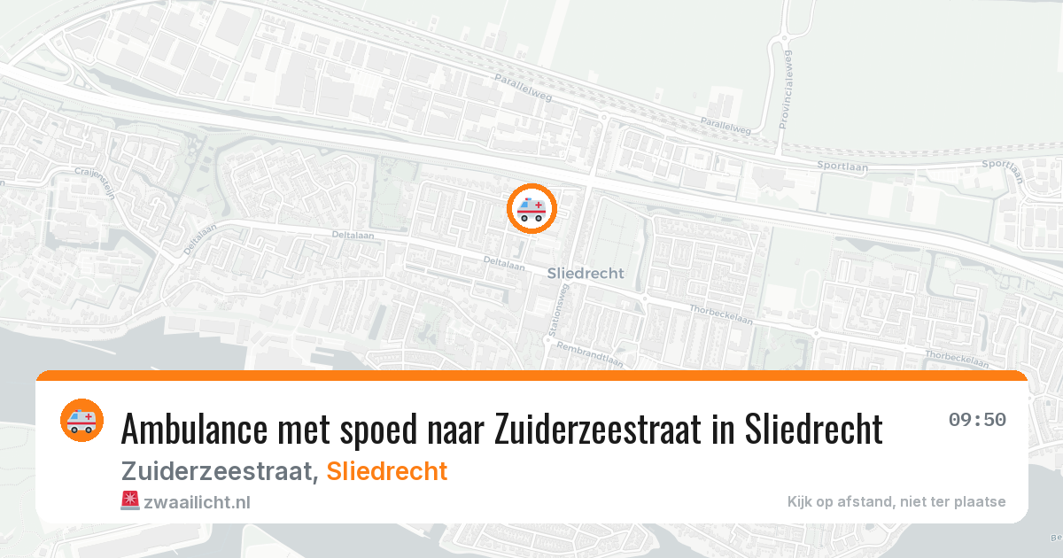 Ambulance met spoed naar Zuiderzeestraat in Sliedrecht — 15 mei 2026